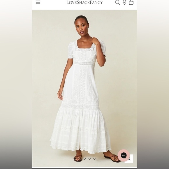 Love Shack Fancy Ryan Maxi Dress Hand Dyed Rose 00 - Picture 7 of 7